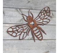 Betley Butterfly Large Rusted Metal Bee Wall Art - Indoor & Outdoor Honeybee Decoration for Home or Garden | Bumblebee Wall Hanging Gift | Rustic Charm 24.1cm x 38.1cm