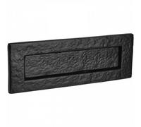Betley Butterfly Letter Plate Black Cast Iron Metal Flap Cottage Internal Door Draught Excluder - Traditional Rectangular