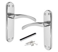 Betley Butterfly London Astrid Twist Door Handle, Polished Chrome, Lever on Backplate Latch Handles, 179mm x 40mm with Fixings