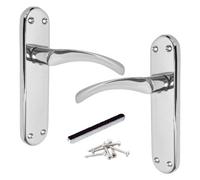 Betley Butterfly London Astrid Twist Polished Chrome Latch Door Handles On Backplate, Pair