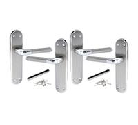 Betley Butterfly Marina Door Handle Two Tone Latch Lever - Chrome And Satin - 2 Pairs