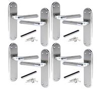 Betley Butterfly Marina Door Handle Two Tone Latch Lever - Chrome And Satin - 4 Pairs