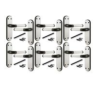 Betley Butterfly Marina Door Handle Two Tone Latch Lever - Matt Black And Satin - 6 Pairs