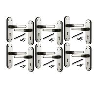 Betley Butterfly Marina Door Handle Two Tone Lock Lever - Matt Black and Satin, 6 Pairs