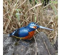 Betley Butterfly Metal Kingfisher Bird Sculpture - Hand - Painted Garden Ornament - 12Cm X 8.5Cm X 20Cm