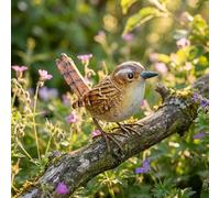 Betley Butterfly Metal Wren Garden Sculpture, Hand-Painted Outdoor Bird Decoration, Lifelike for Bird Lovers and Garden Enthusiasts 7 x 5 x 11.5cm