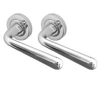 Betley Butterfly Modern Marina Pearl Chrome Lever Door Handles Round Rose Style