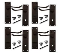 Betley Butterfly Modern Victorian Scroll Bathroom Internal Door Handles Matt Black 4 Pairs