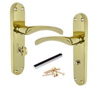 Betley Butterfly Monja Astrid Door Handles Arched Lever Polished Brass Bathroom Lock