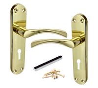 Betley Butterfly Monja Astrid Door Handles Arched Lever Polished Brass Key Lock