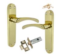 Betley Butterfly Monja Astrid Door Handles Arched Lever Polished Brass Latch Pack