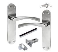 Betley Butterfly Monja Astrid Door Handles Arched Lever Polished Chrome Latch Pack