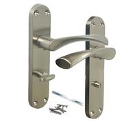 Betley Butterfly Monja Astrid Door Handles Arched Lever Satin Bathroom Lock