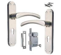 Betley Butterfly Monja Astrid Door Handles Arched Lever Satin Key Lock Pack