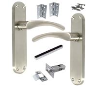 Betley Butterfly Monja Astrid Door Handles Arched Lever Satin Latch Hinges Pack