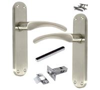 Betley Butterfly Monja Astrid Door Handles Arched Lever Satin Latch Pack