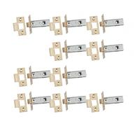Betley Butterfly Mortice Tubular Door Latch 2.5" 63mm Internal Door Catch Brass Plate, 10