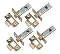 Betley Butterfly Mortice Tubular Door Latch 2.5" 63mm Internal Door Catch Brass Plate, 4