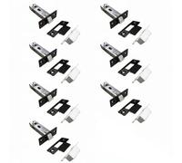 Betley Butterfly Mortice Tubular Door Latch 3" 73mm Bolt Through Internal Catch Matt Black - Pack Of 7