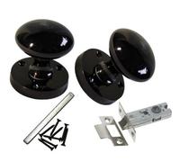 Betley Butterfly Mortice Victorian Door Knob Black Nickel Mortice Latch Pack