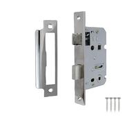 Betley Butterfly Mortise Lock Bathroom Sashlock in Chrome Polished, 64mm, Metal, for Bath Door