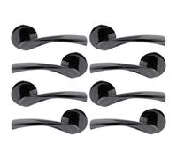 Betley Butterfly Multipack Astrid Door Handles Latch Twist Lever On Rose - Black Nickel 120mm - Pack Of 4
