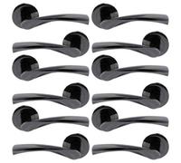 Betley Butterfly Multipack Astrid Door Handles Latch Twist Lever On Rose - Black Nickel 120mm - Pack Of 6