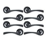 Betley Butterfly Multipack Astrid Door Handles Latch Twist Lever On Rose Duo - Matt Black Chrome 120mm - Pack Of 4