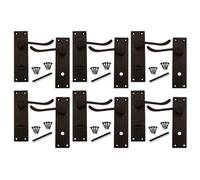 Betley Butterfly Multipack Modern Victorian Scroll Bathroom Internal Door Handles Matt Black - 150mm X 40mm - 6 Pairs