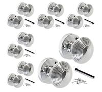 Betley Butterfly Multipack Reeded Door Knobs Sprung Mortice Door Handle Chrome - 56mm - 6 Pairs
