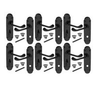 Betley Butterfly Multipack Victorian Scroll Black Nickel Finish Bathroom Lock Handle Epsom - 6 Pairs