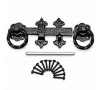 Betley Butterfly Ornamental Twisted Ring Gate Latch - Garden Gate Catch For Wooden Gates - 10" - Black