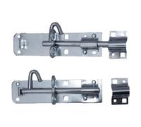 Betley Butterfly Pair Brenton Bolts - Black and Zinc Heavy Duty Garden Gate Shed Door Bolt, 10 Inch, Zinc Plated