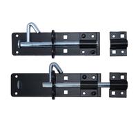 Betley Butterfly Pair Brenton Bolts - & Zinc Heavy Duty Garden Gate Shed Door Bolt - 12 Inch - Black - 2 Pairs