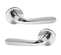 Betley Butterfly Pearl Door Handle Modern Marina Latch Lever on Rose - Chrome Silver Handles - Internal Wooden Doors for Home and Office