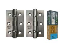 Betley Butterfly Perry Satin 75mm Stainless Steel Ball Bearing Butt Hinges - Grade 7 Ce Marked - 3 Inch - Pack Of 25