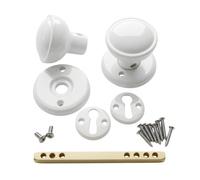 Betley Butterfly Plastic Rim Door Knob Set 50mm - Replacement Knobs For Rim Locks - White