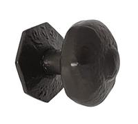 Betley Butterfly Premium Black Antique Cast Iron Octagonal Centre Door Knob Pull Heavy Duty Traditional Door Handle - 63mm