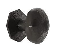 Betley Butterfly Premium Black Antique Cast Iron Octagonal Centre Door Knob Pull, Heavy Duty Traditional Door Handle
