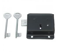 Betley Butterfly Press Lock Black, Face Fixing Door and Gate Shed Lock with Keys, 75mm, Metal, 1 Piece