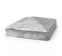 Betley Butterfly Pyramid Square Galvanised Metal Fence Post Caps Post Top - 3 Inch 75mm Galvanised X2