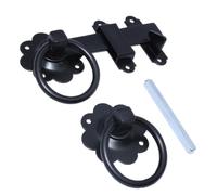 Betley Butterfly Ring Gate Latch Black 6" 150mm Plain Ring Garden Gate Catch