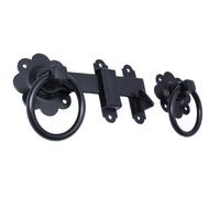 Betley Butterfly Ring Gate Latch Plain Black Finish Door Garden Catch 6"
