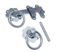 Betley Butterfly Ring Gate Latch Zinc Plated 6 Inch 150mm Plain Ring Garden Silver Gate Catch