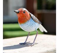 Betley Butterfly Robin Christmas Garden Ornament Hand Painted Metal Redbreast Bird Xmas Tree Statue Decoration Gift - 9Cm X 5Cm X 11Cm