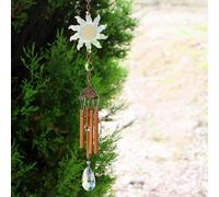 Betley Butterfly Rose Gold Sun Wind Chime With Crystal, Garden Chimes 58Cm X 8Cm X 6Cm - Copper