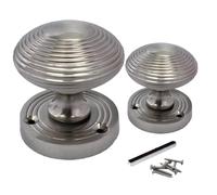 Betley Butterfly Satin Door Knobs Reeded Round Internal Mortice Sprung Door Knob Set Pack Pair Victorian Door Knobs 56mm