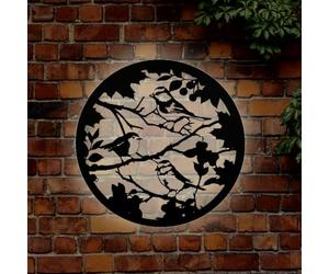 Betley Butterfly Solar Backlit British Bird Silhouette Wall Art - Outdoor Metal Garden Decor - Robin Blue Tit Nature Inspired Home Accent Weatherproof Design