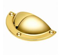 Betley Butterfly Solid Brass Kitchen Cup Pull Handle - Internal Lever Door Furniture - Polished Brass