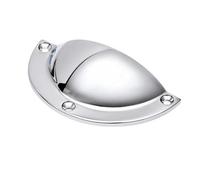 Betley Butterfly Solid Brass Kitchen Cup Pull Handle - Internal Lever Door Furniture - Polished Chrome
